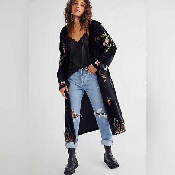 NEW FREE PEOPLE X NIGEL PRESTON NORA PATCHWORK DUSTER - Picture 3 of 6